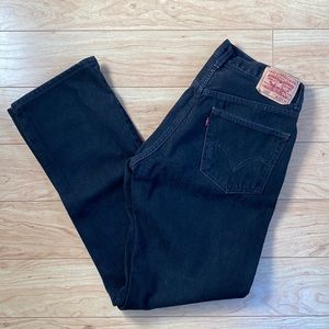 32x34 Levi’s 505 Regular Straight Fit Black Denim Jeans